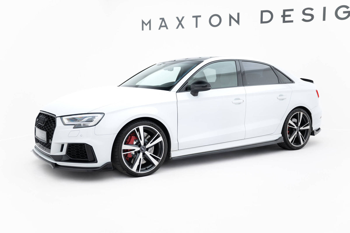 Street+ Seitenschweller Leisten passend für V.3 passend für Audi RS3 Limousine 8V Facelift schwarz Hochglanz – Ansicht 1
