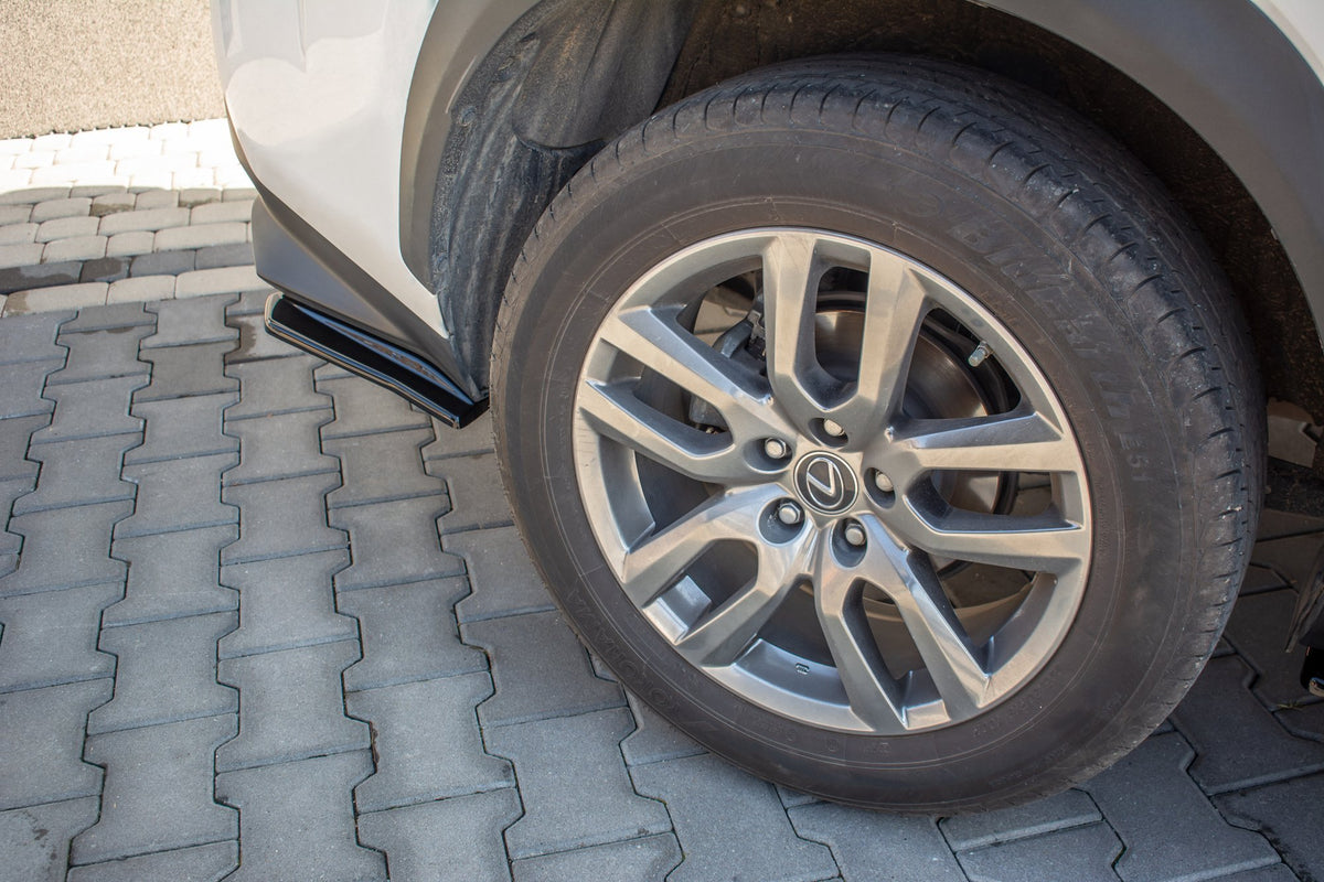 Heck Ansatz Flaps Diffusor passend für Lexus NX Facelift schwarz Hochglanz – Ansicht 3