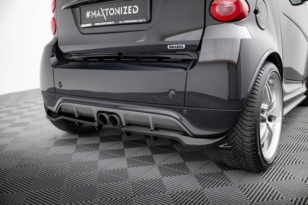 Street+ Mittlerer Diffusor RACE passend für Brabus Smart Fortwo C451 Facelift schwarz Hochglanz – Ansicht 4