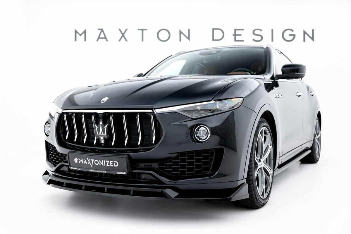 Street+ Spoilerlippe Front Ansatz passend für Maserati Levante GT Mk1 Facelift schwarz Hochglanz – Ansicht 3