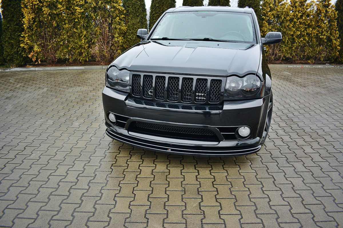Street+ Spoilerlippe Front Ansatz V.1 passend für JEEP GRAND CHEROKEE WK STR8 schwarz Hochglanz – Ansicht 1