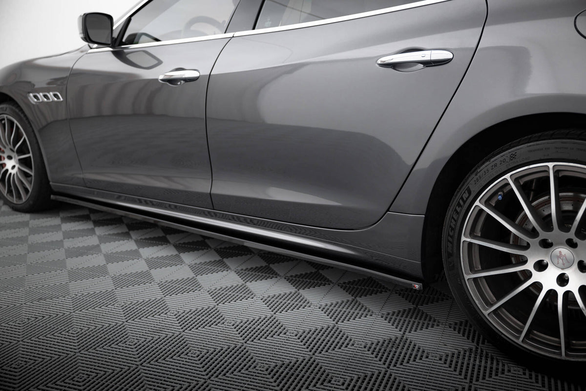 Street+ Seitenschweller Leisten passend für Maserati Quattroporte Mk6 schwarz Hochglanz – Ansicht 3