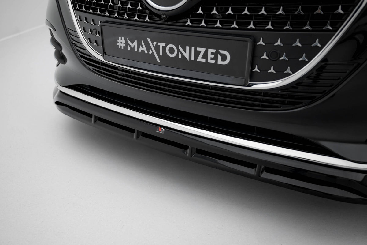 Street+ Spoilerlippe Front Ansatz passend für Mercedes-Benz V / Vito AMG-Line W447 Facelift 2 schwarz Hochglanz – Ansicht 4