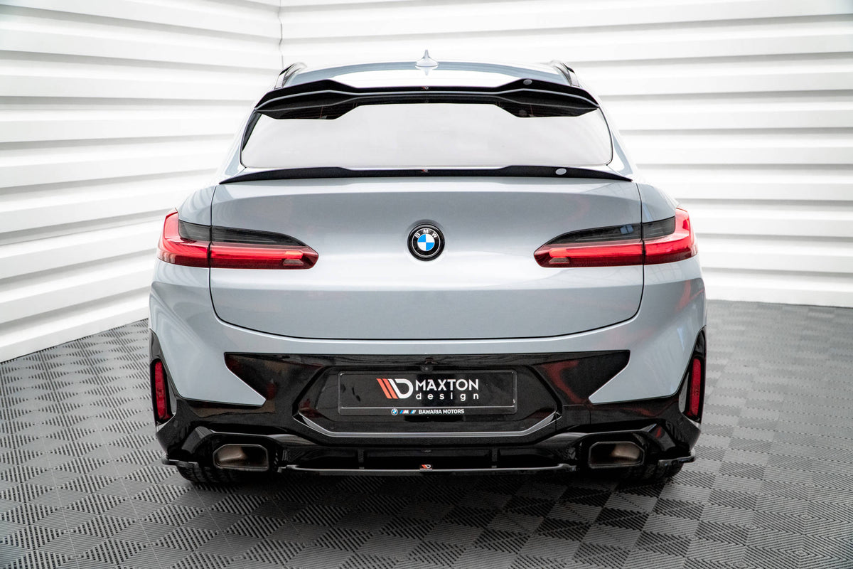 Heck Ansatz Flaps Diffusor passend für BMW X4 M-Paket G02 Facelift schwarz Hochglanz – Ansicht 3
