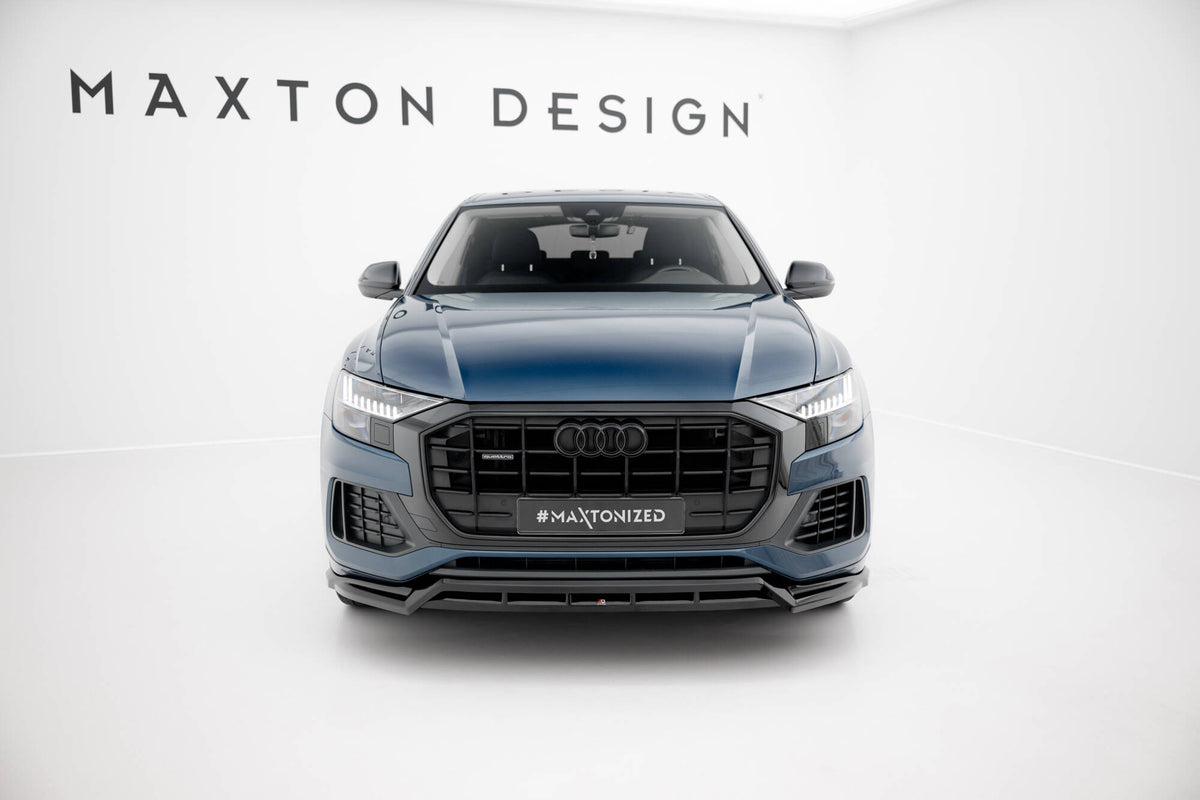 Street+ Spoilerlippe Front Ansatz passend für Audi Q8 Mk1  schwarz Hochglanz – Ansicht 1