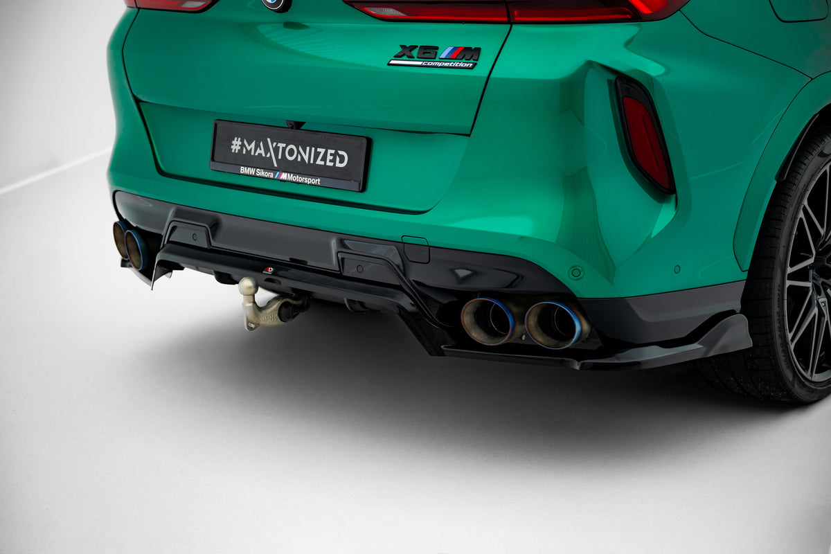 Street+ Mittlerer Diffusor RACE passend für BMW X6 M F96 Facelift schwarz Hochglanz – Ansicht 6