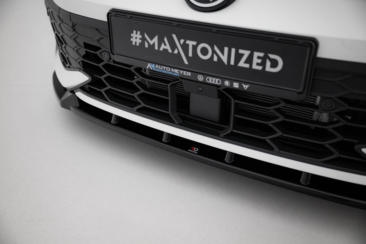 Street+ Spoilerlippe Front Ansatz V.2 passend für VW Golf GTI / GTE / R-Line Mk8 Facelift schwarz Hochglanz – Ansicht 4