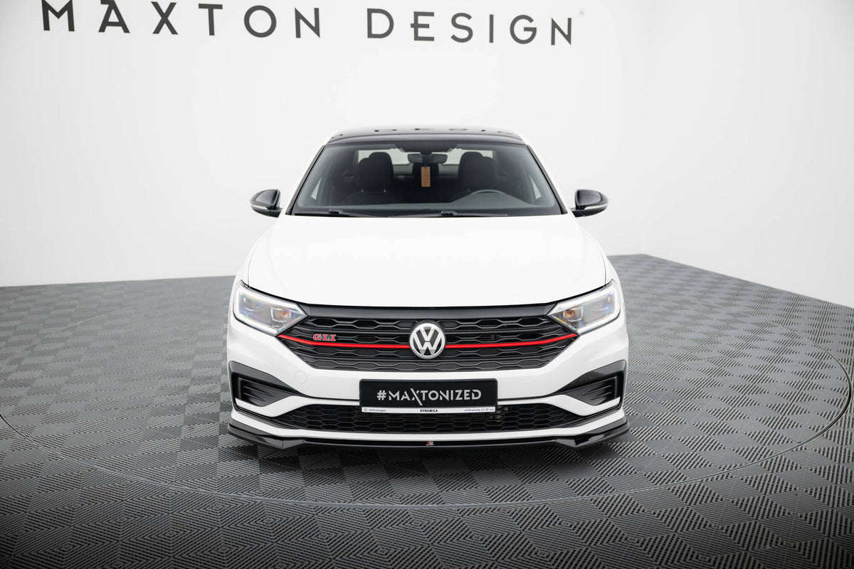 Street+ Spoilerlippe Front Ansatz V.2 passend für VW Jetta GLI Mk7 schwarz Hochglanz – Ansicht 3