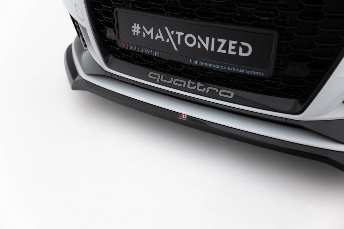 Street+ Spoilerlippe Front Ansatz V.4 passend für Audi RS3 Limousine 8V Facelift schwarz Hochglanz – Ansicht 3