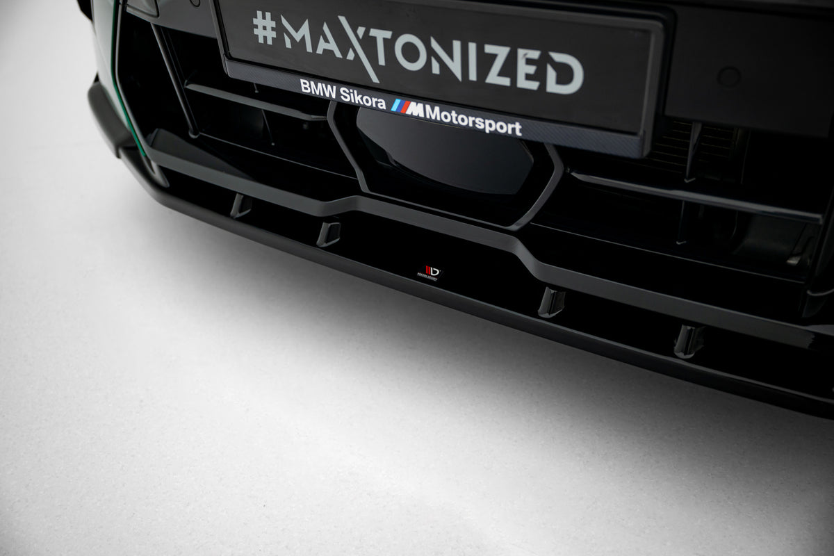 Street+ Spoilerlippe Front Ansatz V.2 passend für BMW X6 M F96 Facelift schwarz Hochglanz – Ansicht 4