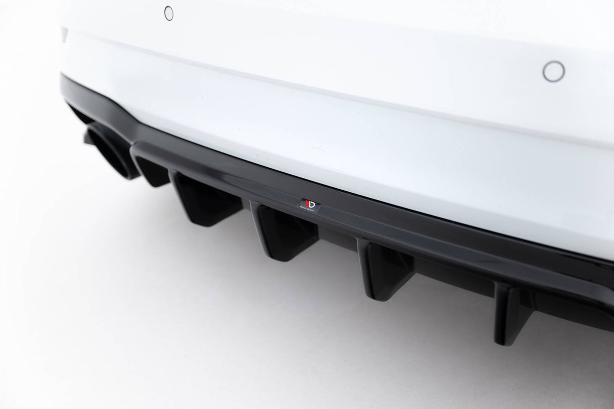 Diffusor Heck Ansatz V.2 passend für Audi RS3 Limousine 8V Facelift schwarz Hochglanz – Ansicht 3