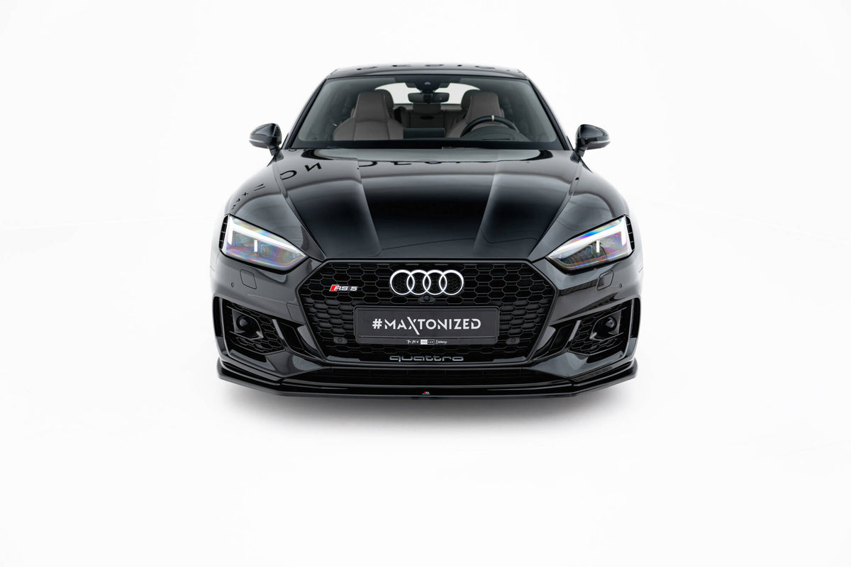 Street+ Spoilerlippe Front Ansatz V.2 passend für Audi RS5 Coupe / Sportback F5 schwarz Hochglanz – Ansicht 1