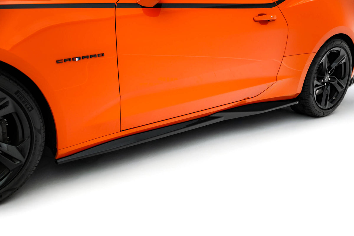 Street+ Seitenschweller Leisten passend für V.1 passend für Chevrolet Camaro SS Mk6 Facelift schwarz Hochglanz – Ansicht 3