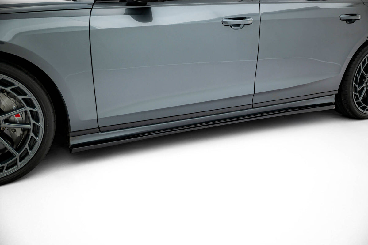 Street+ Seitenschweller Leisten passend für Audi S8 / A8 S-Line D5 Facelift schwarz Hochglanz – Ansicht 3