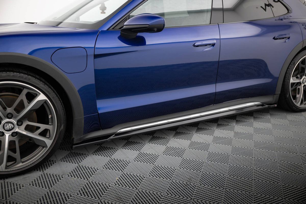 Street+ Seitenschweller Leisten passend für Porsche Taycan Cross Turismo 4S schwarz Hochglanz – Ansicht 3