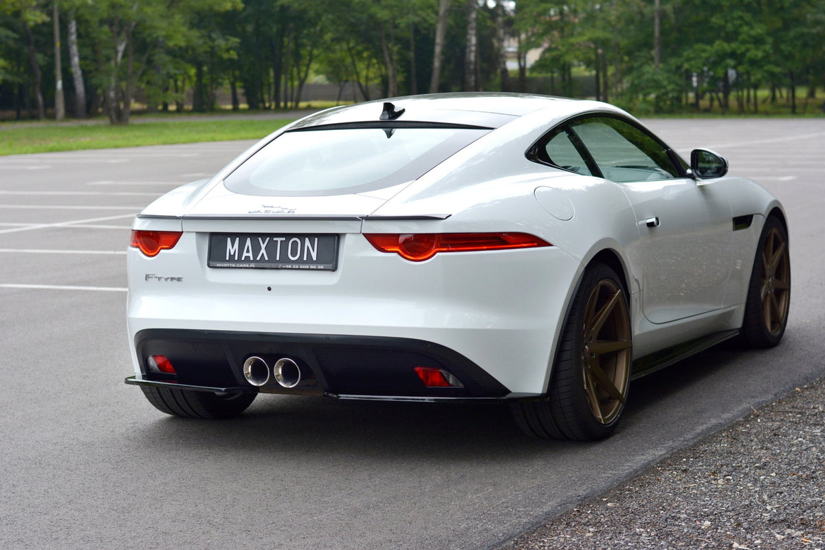Heck Ansatz Flaps Diffusor passend für Jaguar F-Type X152 schwarz Hochglanz – Ansicht 1