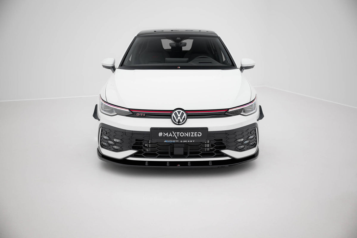 Street+ Spoilerlippe Front Ansatz V.1 passend für VW Golf GTI / GTE / R-Line Mk8 Facelift schwarz Hochglanz – Ansicht 3