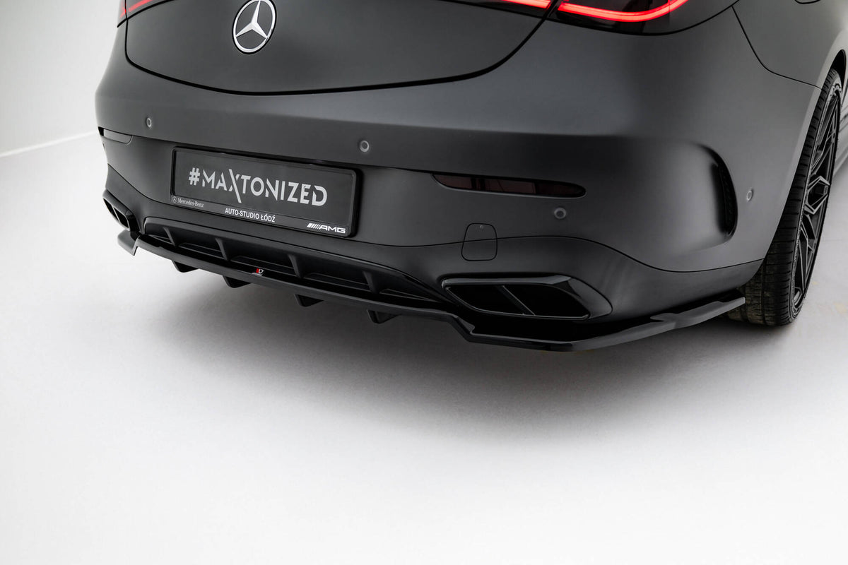 Street+ Mittlerer Diffusor RACE passend für Mercedes-Benz CLE AMG-Line C236 schwarz Hochglanz – Ansicht 3
