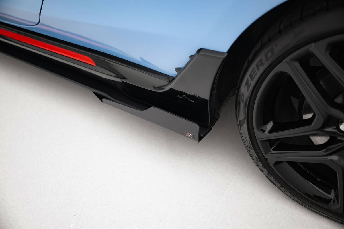 Street Pro Street+ Seitenschweller Leisten + Flaps passend für Hyundai Veloster N Mk2 schwarz Hochglanz – Ansicht 1