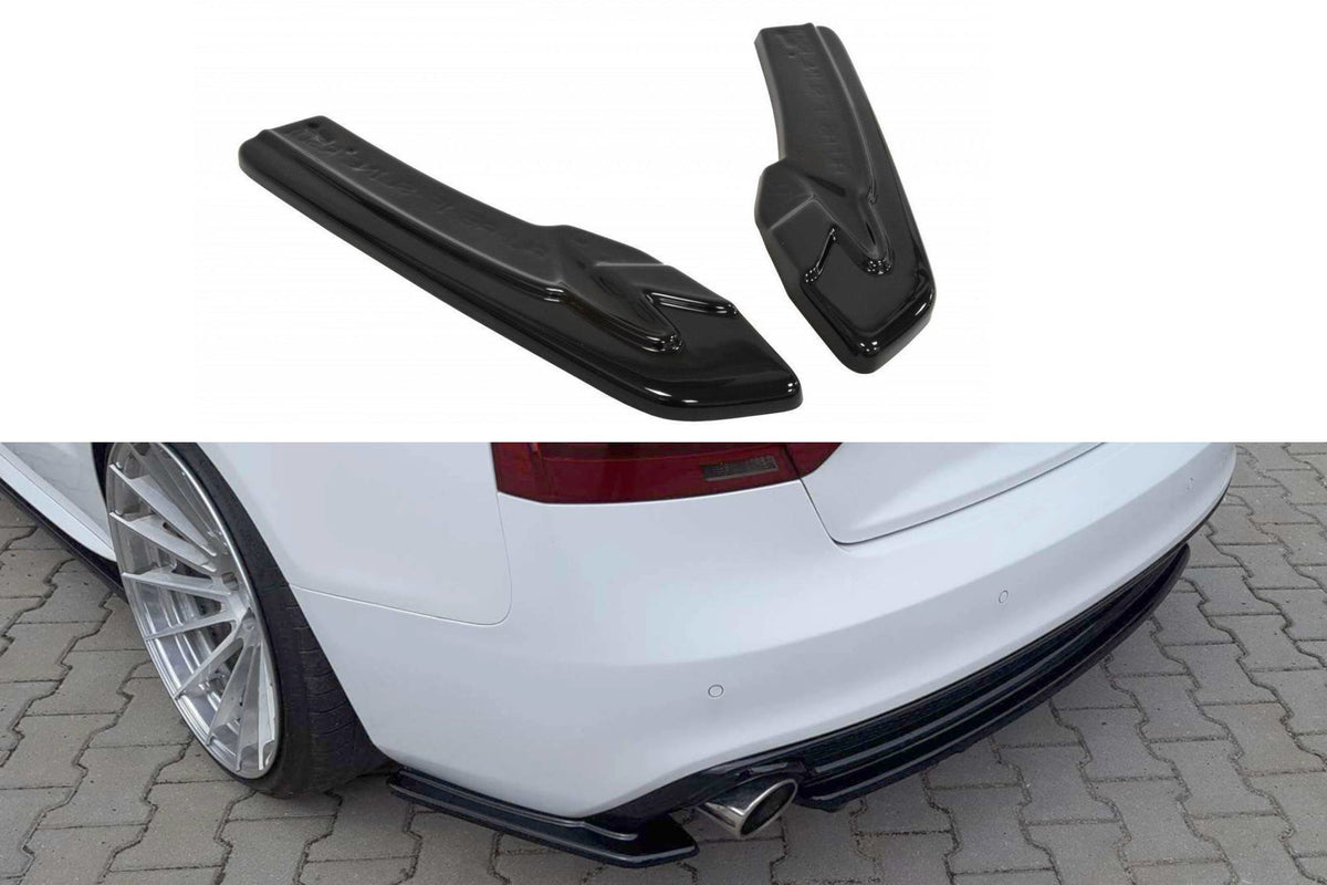 Heck Ansatz Flaps Diffusor passend für Audi A5 S-Line 8T Facelift Facelift schwarz Hochglanz – Ansicht 2