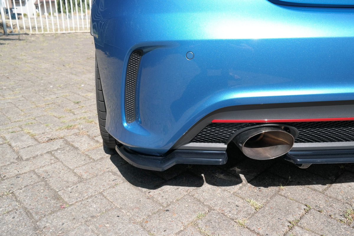 Heck Ansatz Flaps Diffusor passend für Mercedes-Benz A AMG-Line W176  schwarz Hochglanz – Ansicht 2