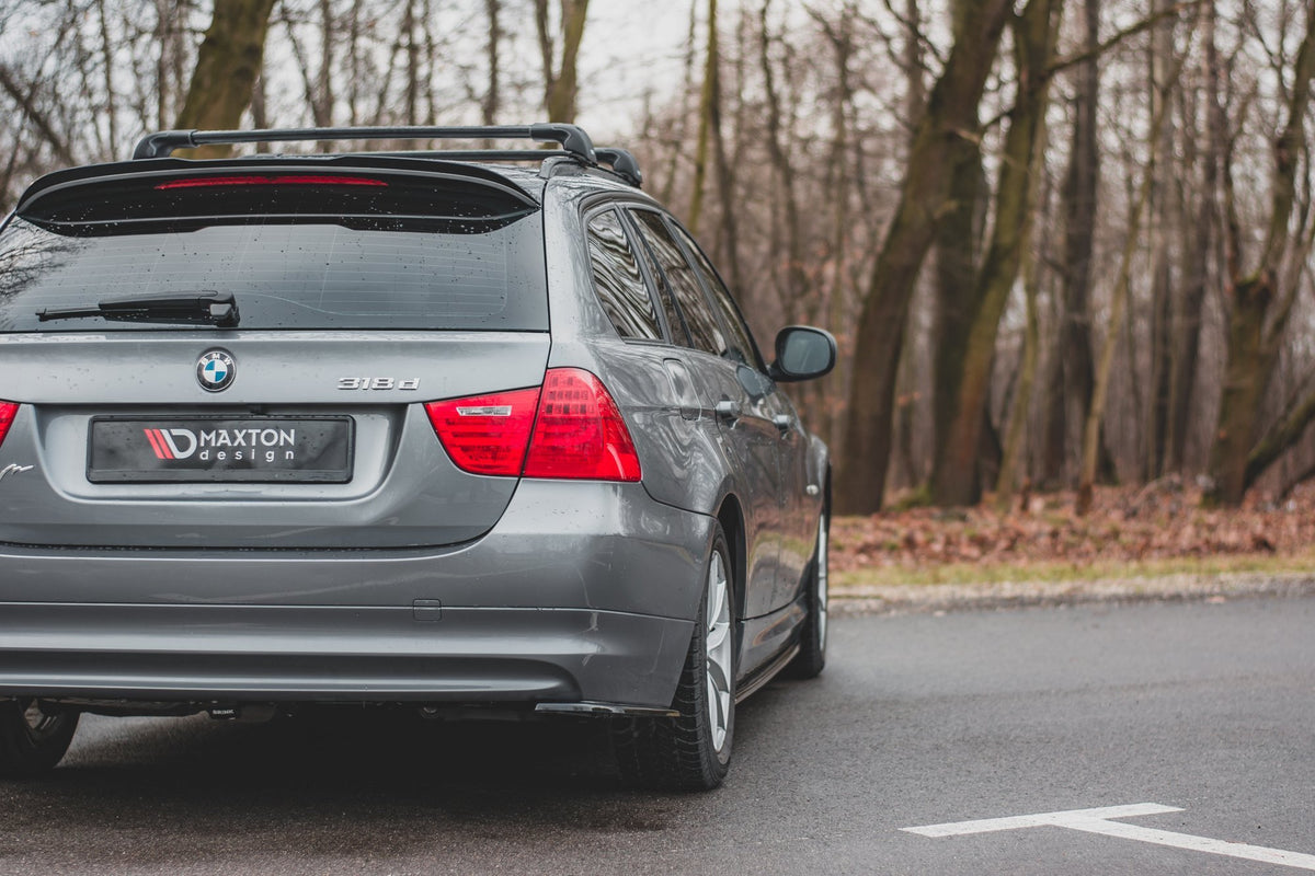 Heck Ansatz Flaps Diffusor passend für BMW 3er E91 Facelift schwarz Hochglanz – Ansicht 4