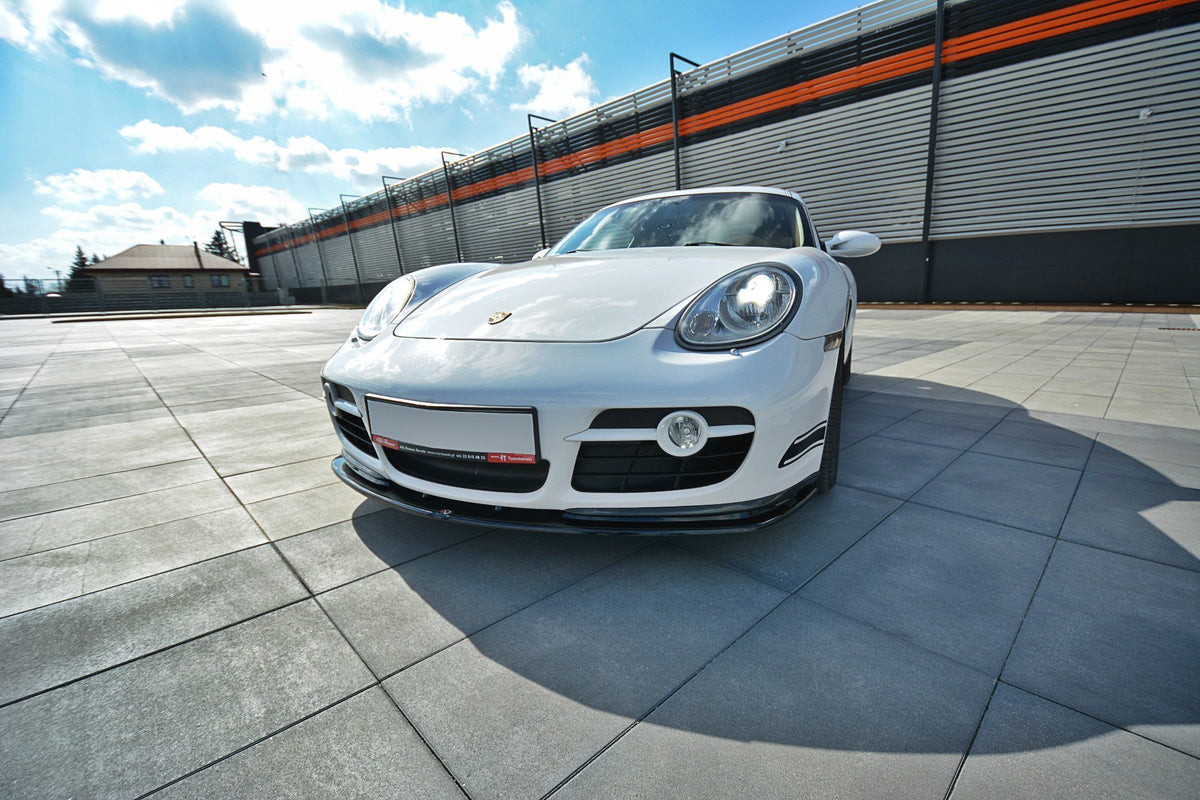 Street+ Spoilerlippe Front Ansatz V.2 passend für PORSCHE CAYMAN S 987C  schwarz Hochglanz – Ansicht 4