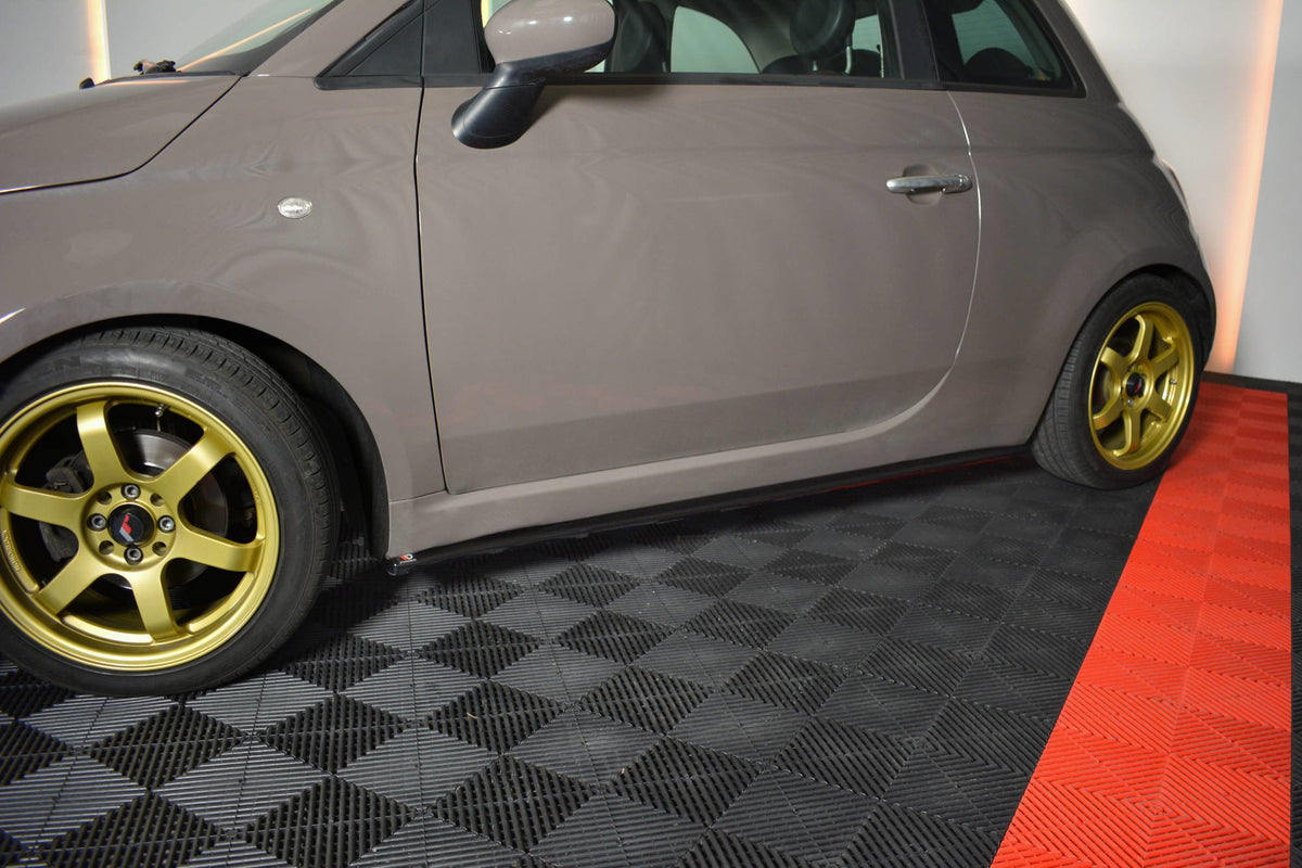 Street+ Seitenschweller Leisten passend für Fiat 500  schwarz Hochglanz – Ansicht 1