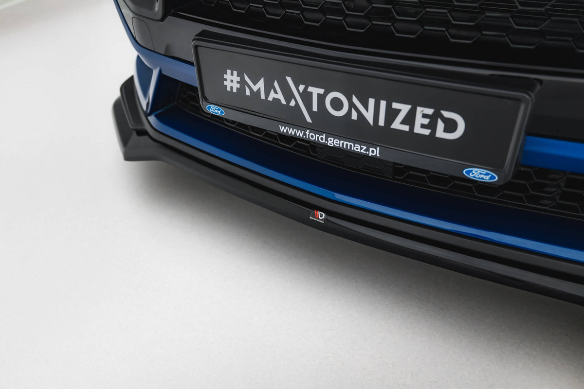 Street+ Spoilerlippe Front Ansatz V.1 passend für Ford Mustang GT Mk7 schwarz Hochglanz – Ansicht 4
