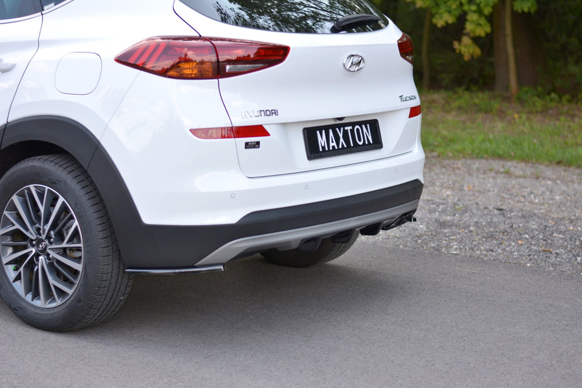 Heck Ansatz Flaps Diffusor passend für Hyundai Tucson Mk3 Facelift schwarz Hochglanz – Ansicht 3