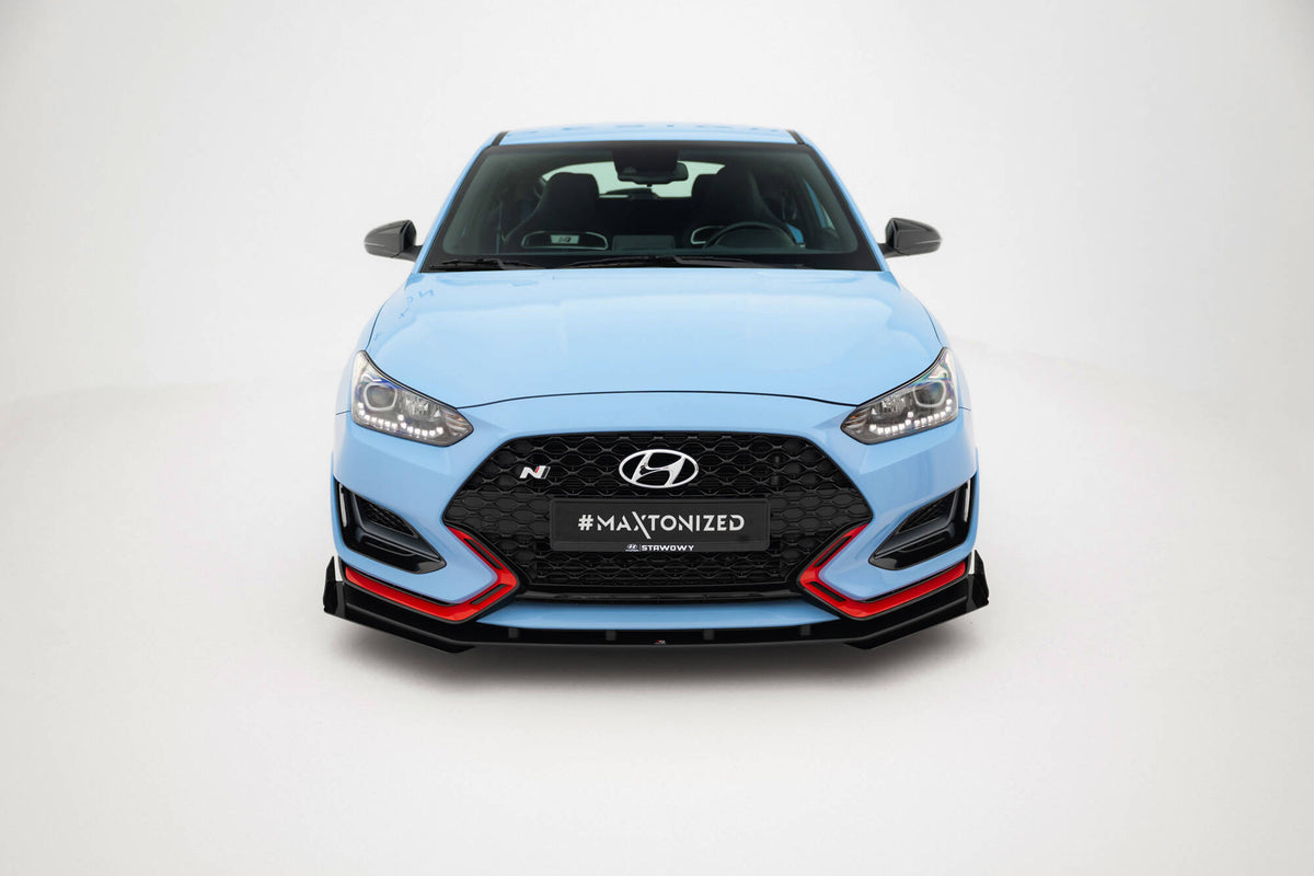 Street Pro Street+ Spoilerlippe Front Ansatz + Flaps passend für Hyundai Veloster N Mk2 schwarz Hochglanz – Ansicht 3