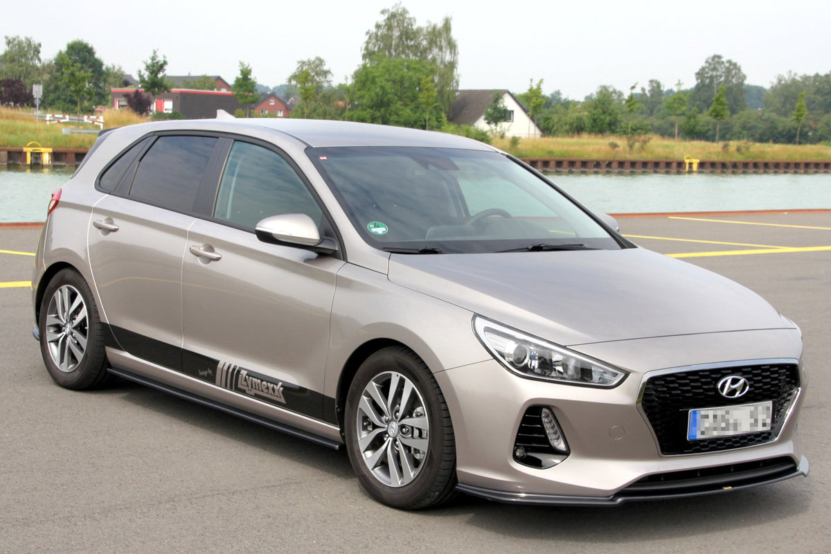 Street+ Spoilerlippe Front Ansatz V.1 passend für HYUNDAI I30 MK3 HATCHBACK  schwarz Hochglanz – Ansicht 1