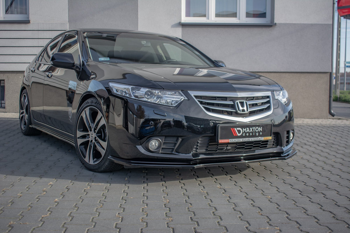 Street+ Spoilerlippe Front Ansatz passend für Honda Accord VIII (CU Series) Facelift schwarz Hochglanz – Ansicht 4