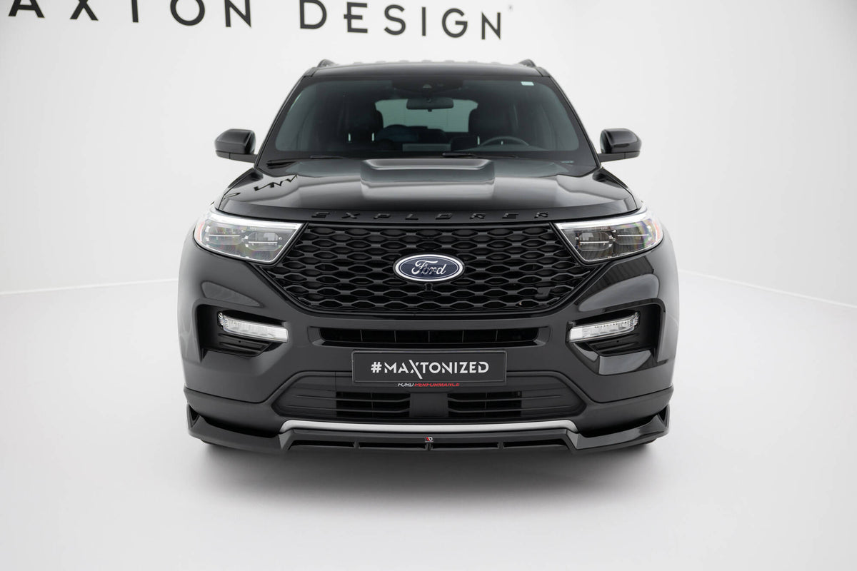 Street+ Spoilerlippe Front Ansatz passend für Ford Explorer XLT Mk6 schwarz Hochglanz – Ansicht 1