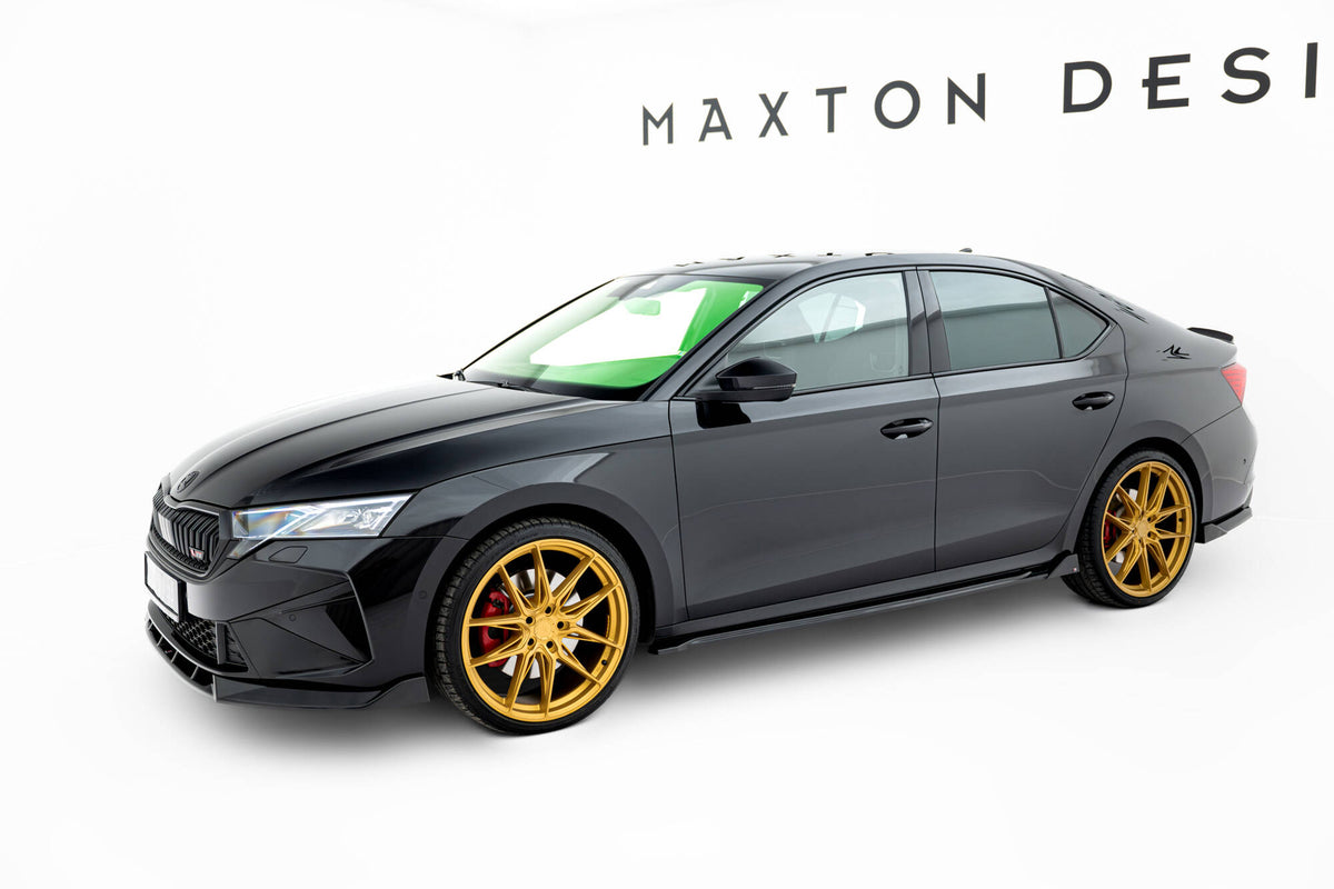 Street+ Seitenschweller Leisten passend für V.4 Skoda Octavia RS Liftback / Combi Mk4  schwarz Hochglanz – Ansicht 3