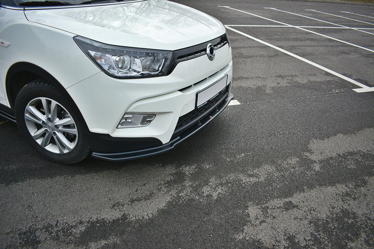 Street+ Spoilerlippe Front Ansatz V.1 passend für SSANGYONG TIVOLI schwarz Hochglanz – Ansicht 3