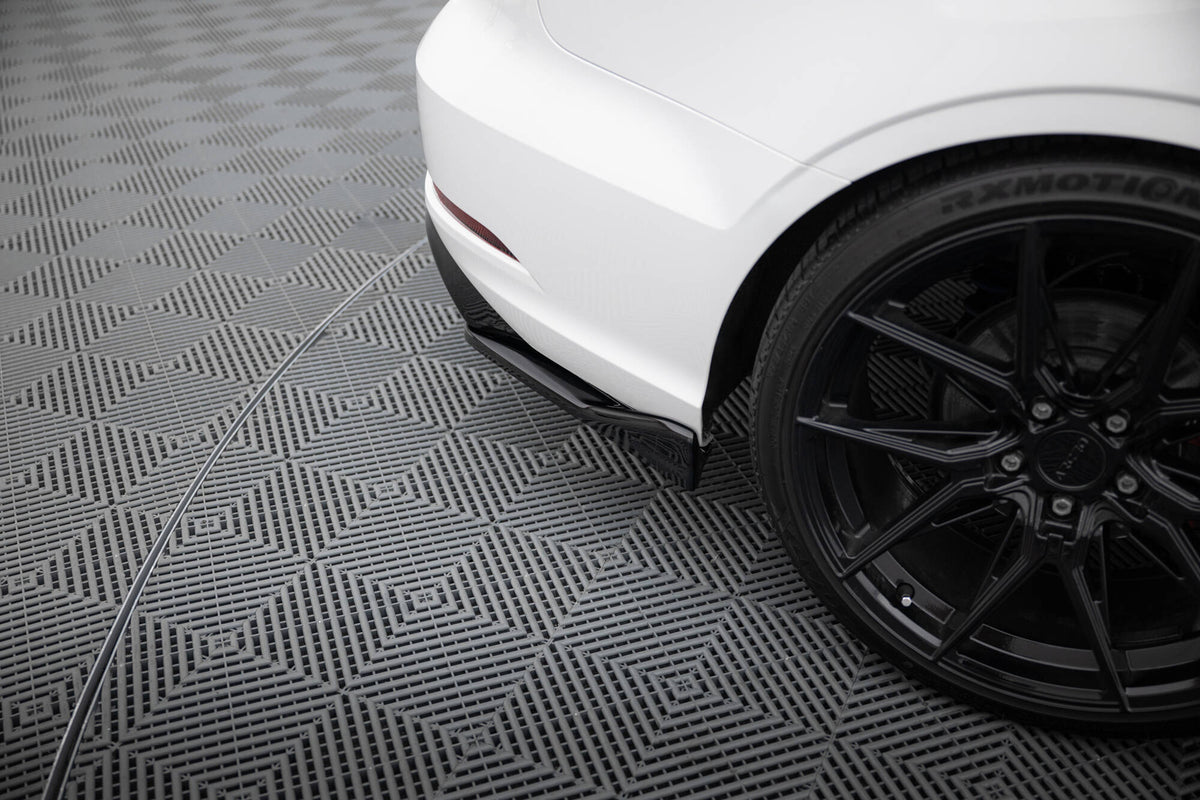 Heck Ansatz Flaps Diffusor V.2 passend für Audi A3 Limousine 8V Facelift schwarz Hochglanz – Ansicht 4