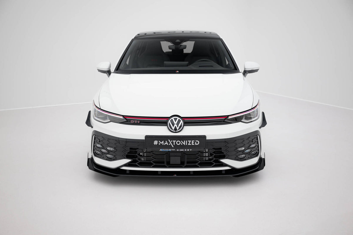 Street Pro Street+ Spoilerlippe Front Ansatz passend für + Flaps passend für VW Golf GTI / GTE / R-Line Mk8 Facelift schwarz Hochglanz – Ansicht 1