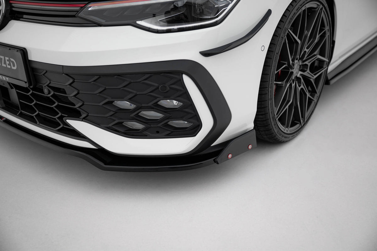 Street+ Spoilerlippe Front Ansatz V.3 + Flaps passend für VW Golf GTI / GTE / R-Line Mk8 Facelift – Ansicht 4