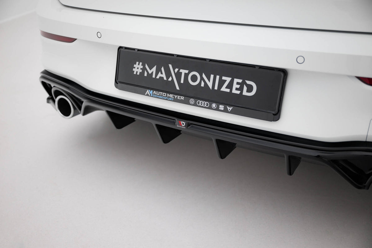 Diffusor Heck Ansatz V.2 passend für VW Golf GTI Mk8 schwarz Hochglanz – Ansicht 4