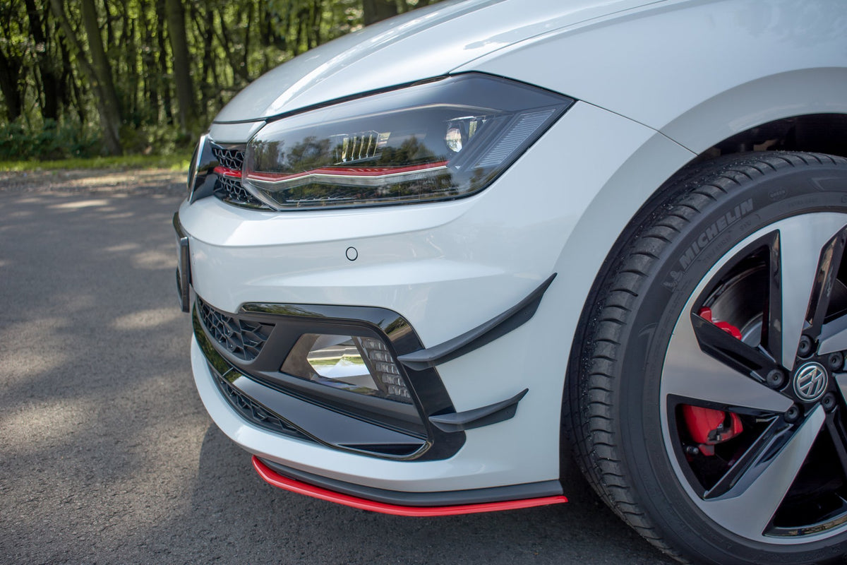 Stoßstangen Flaps Wings vorne Canards passend für VW Polo GTI Mk6 – Ansicht 1