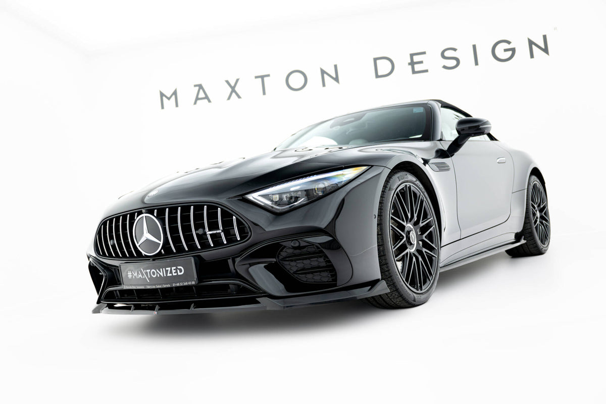 Street+ Spoilerlippe Front Ansatz passend für Mercedes-AMG SL 63 R232 schwarz Hochglanz – Ansicht 4