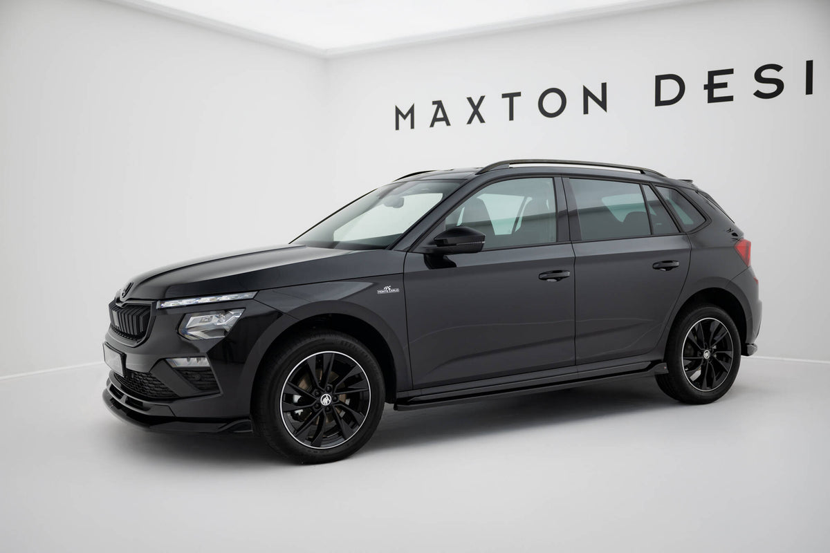 Street+ Seitenschweller Leisten passend für Skoda Kamiq Monte Carlo Mk1 Facelift schwarz Hochglanz – Ansicht 1