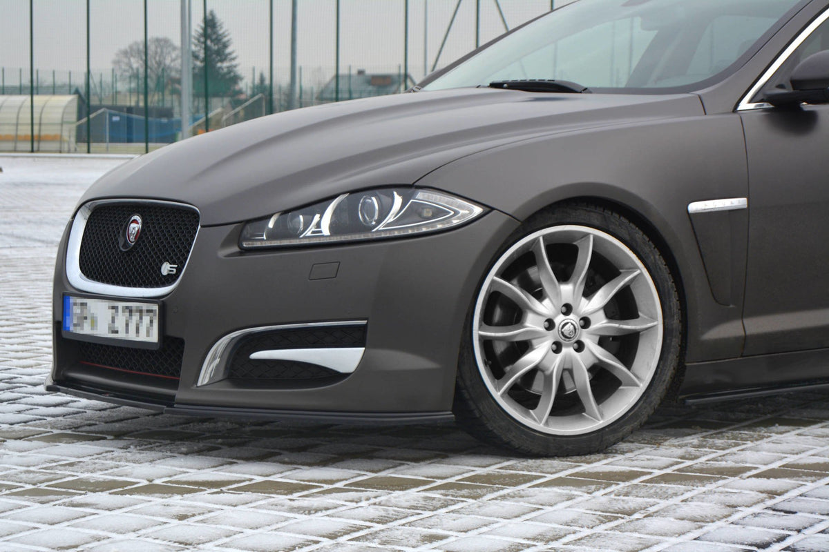 Street+ Spoilerlippe Front Ansatz passend für JAGUAR XF (X250) MK1 SPORTBRAKE S-PACK schwarz Hochglanz – Ansicht 3