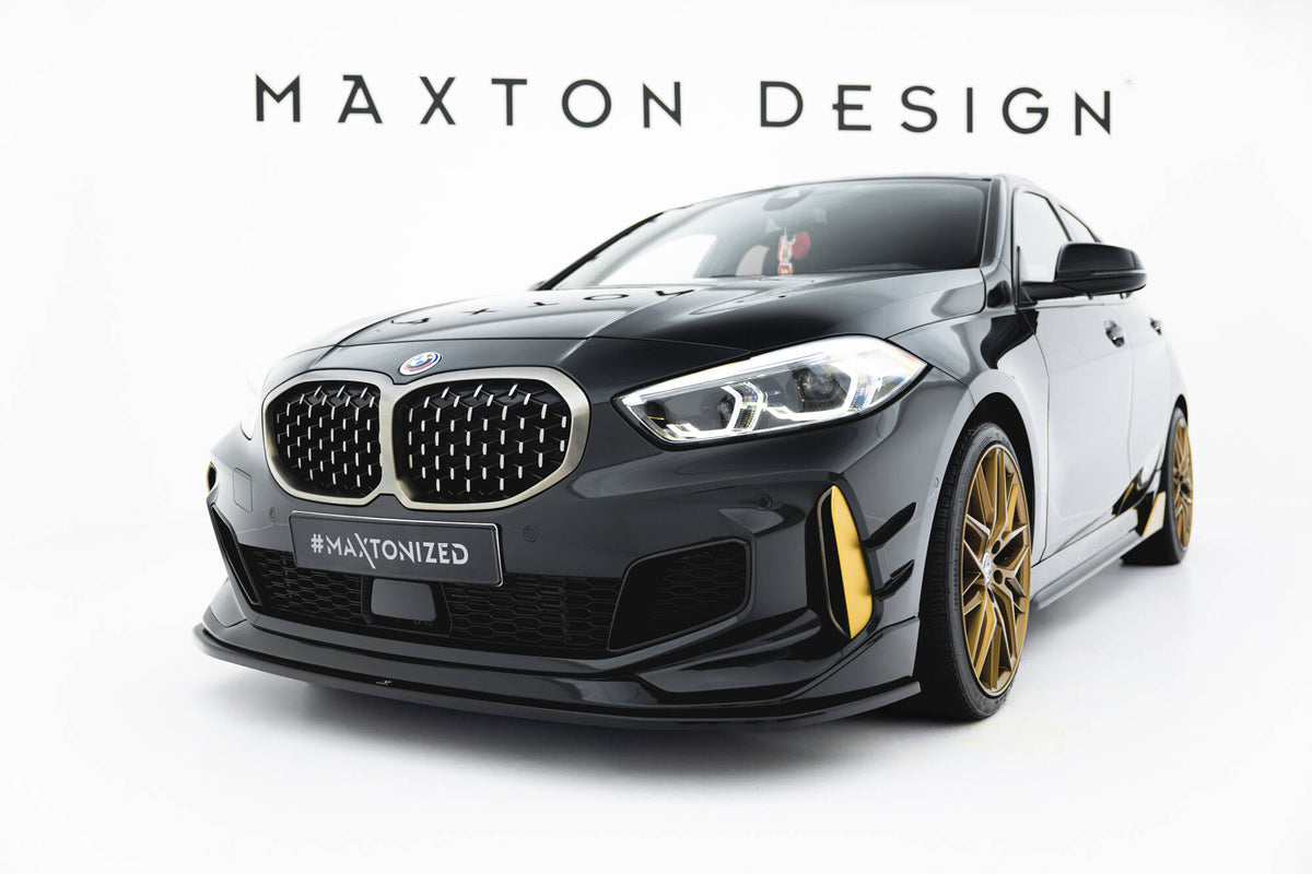Street+ Spoilerlippe Front Ansatz passend für BMW M135i M-Performance F40 schwarz Hochglanz – Ansicht 1