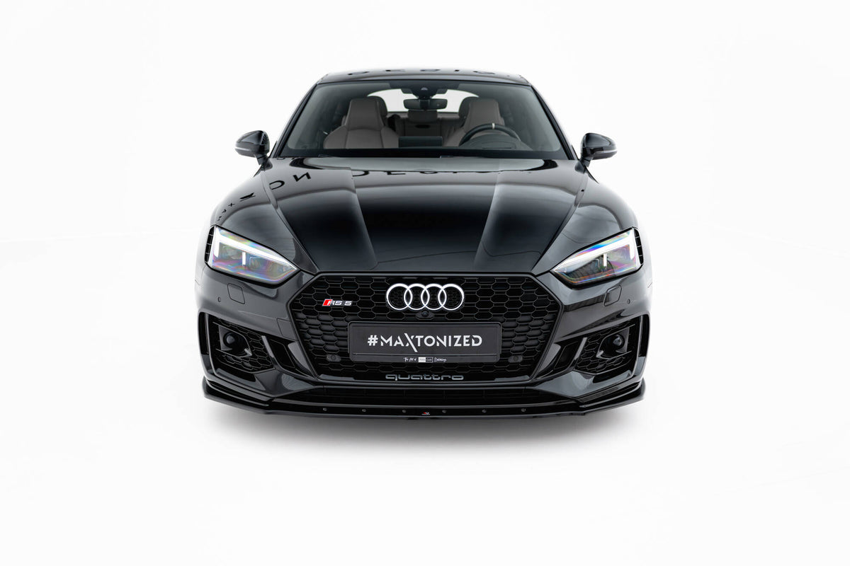 Street+ Spoilerlippe Front Ansatz V.1 passend für Audi RS5 Coupe / Sportback F5 schwarz Hochglanz – Ansicht 1