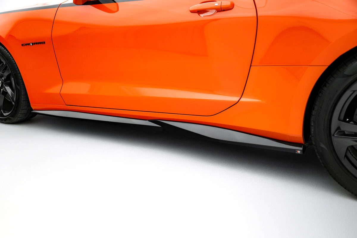 Street+ Seitenschweller Leisten passend für V.1 passend für Chevrolet Camaro SS Mk6 Facelift schwarz Hochglanz – Ansicht 4