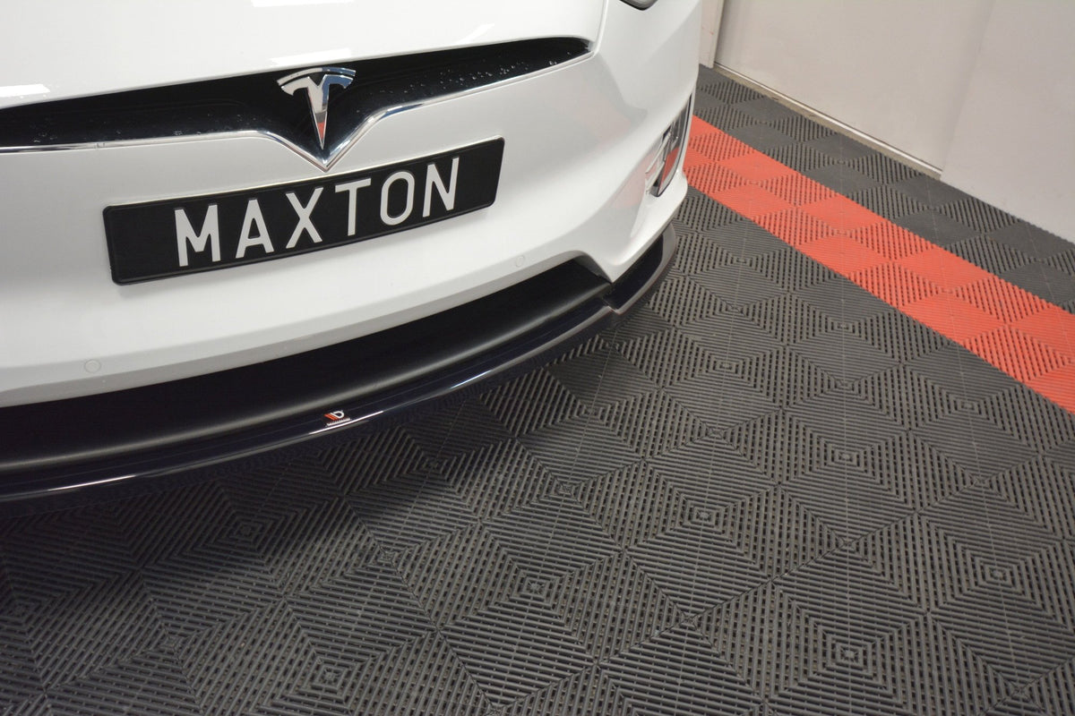 Street+ Spoilerlippe Front Ansatz V.1 passend für TESLA MODEL X schwarz Hochglanz – Ansicht 3