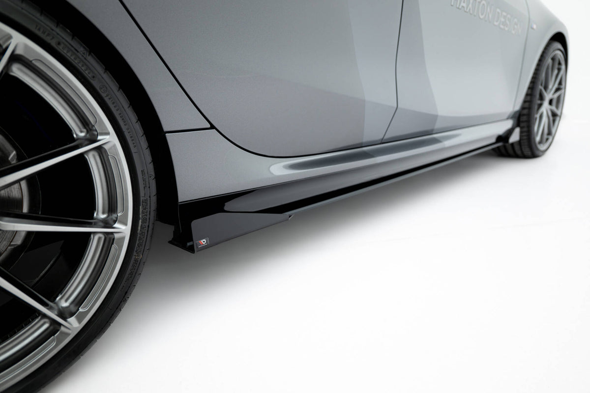 Street Pro Street+ Seitenschweller Leisten + Flaps passend für BMW 2 M-Paket / M235i Gran Coupe  F74 schwarz Hochglanz – Ansicht 1