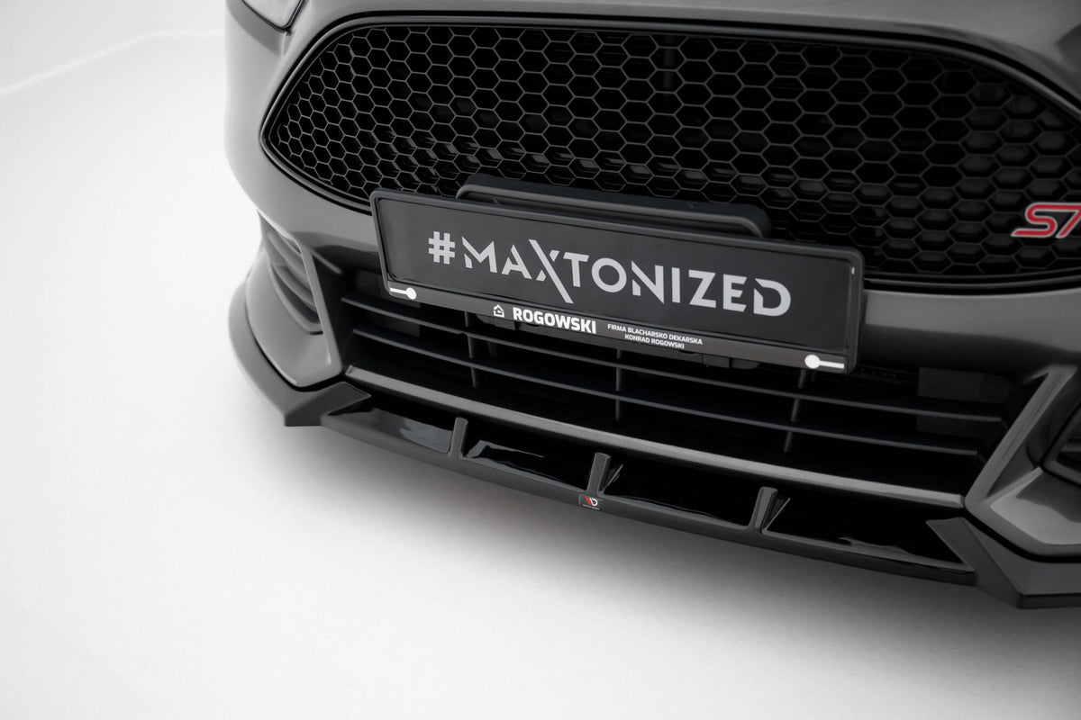 Street+ Spoilerlippe Front Ansatz V.6 passend für Ford Focus ST Mk3 Facelift schwarz Hochglanz – Ansicht 4